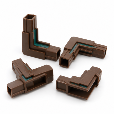 Brown window screen corner connectors