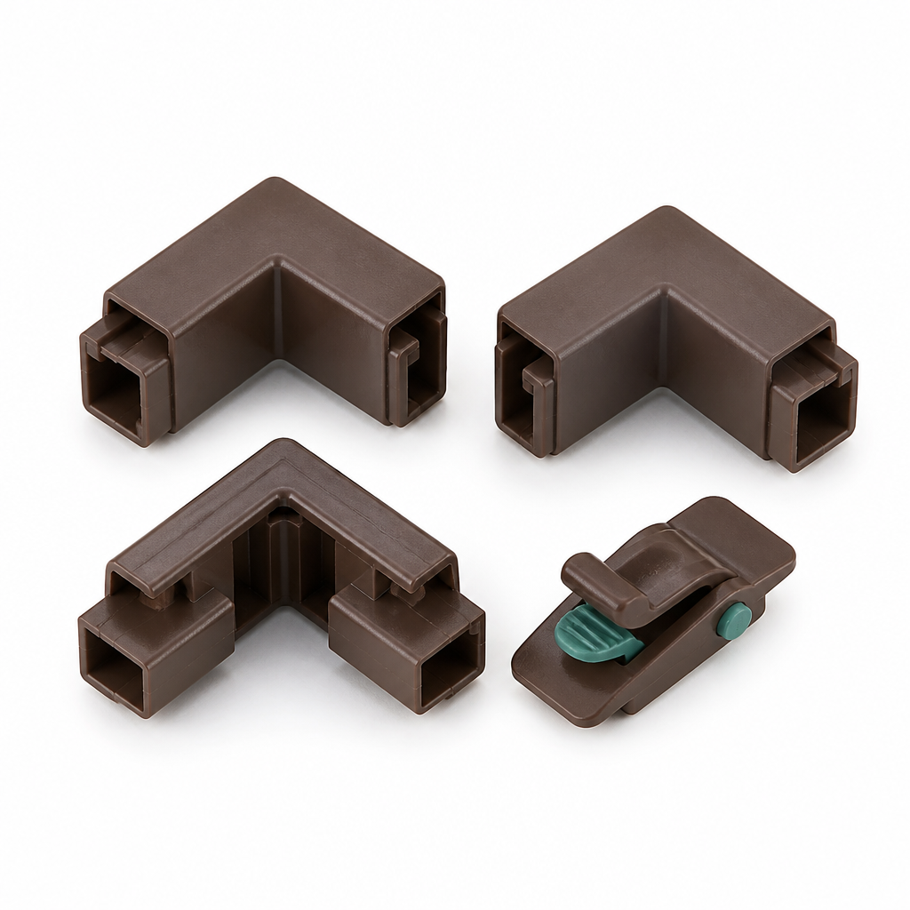 Brown latch window screen corner connectors