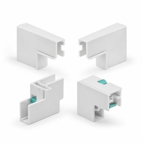 White window screen corner connectors