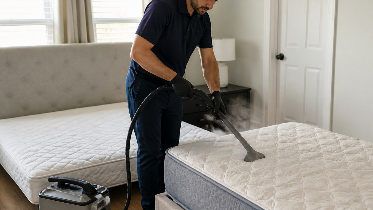Professional bed bug heat treatment of a mattress