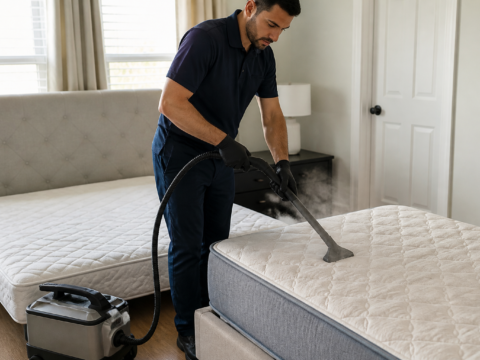 Professional bed bug heat treatment of a mattress