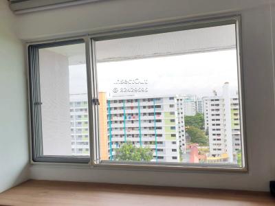 HDB 3-panel sliding window in Grey at Woodlands