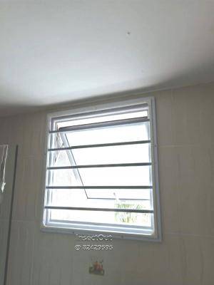 Landed house bathroom louvre windows with Grey frame at Toh Tuck
